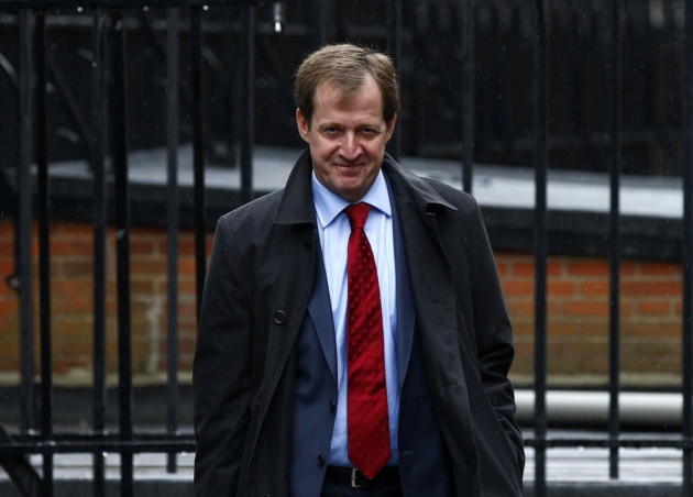 The former director of communications and strategy for Tony Blair, Alastair Campbell arrives at the Royal Courts of Justice, London, to give evidence to the Leveson Inquiry, Monday May 14, 2012. (AP Photo/Tim Hales)