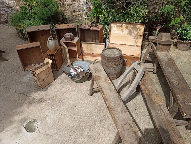 Wooden Bench, Crates etc  (1)