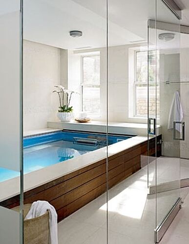 Pool Rectangle raised with wood surround