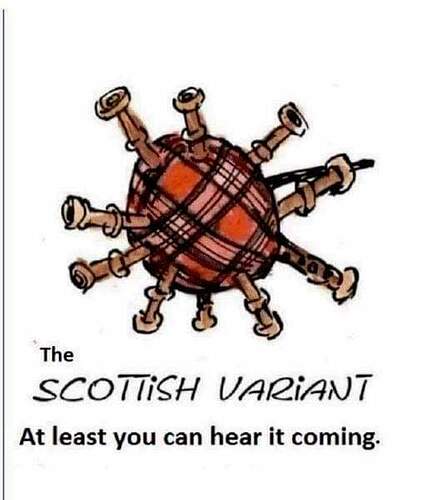 bagpipes covid joke