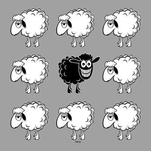 funny-happy-black-sheep-drawing-your-own-way-walker-products-for-free-people-moodart365