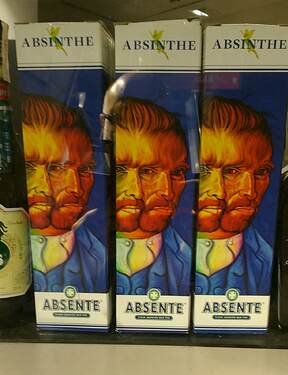 Vince sees double. Absinthe on sale in El Corte Ingles. Valencia. Valencia. Spain.
