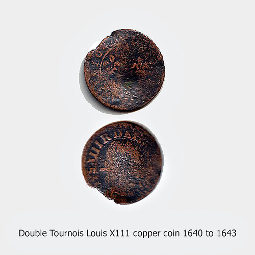 louis X111 double tournois copper coin