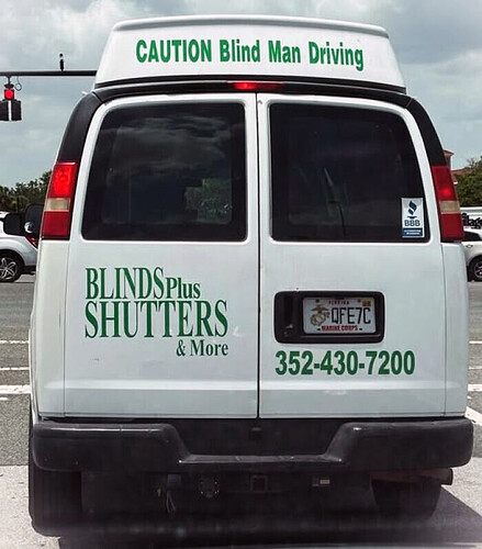 blind man driving