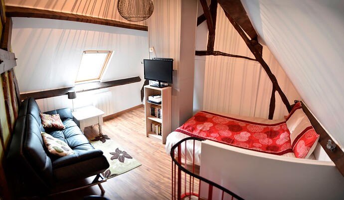 5.Gite-Chez-Robins-Duplex-Salon et Chambre1