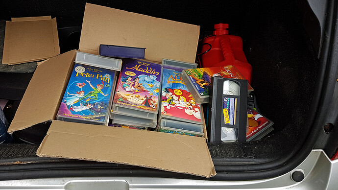 vhs tapes off to the dump