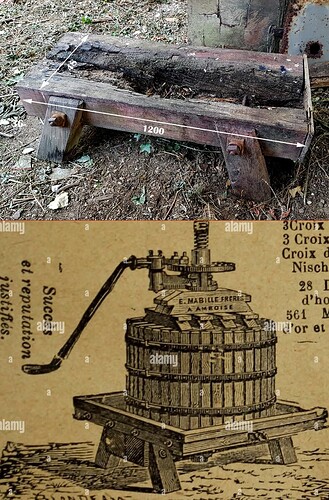 oak wine press base