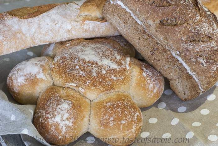 A selection of breads from La Boulangerie du Centre, Viry