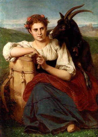 The-Goat-Girl-Edouard-Louis-Dubufe-Oil-Painting