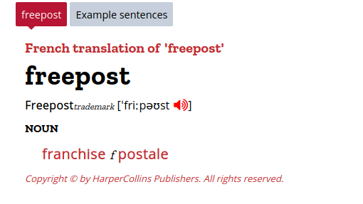 Mean what does freepost Freepost